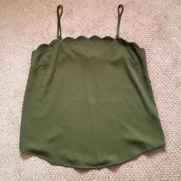 Flowy Military Green Spaghetti Strap Top - Picture 1 of 2